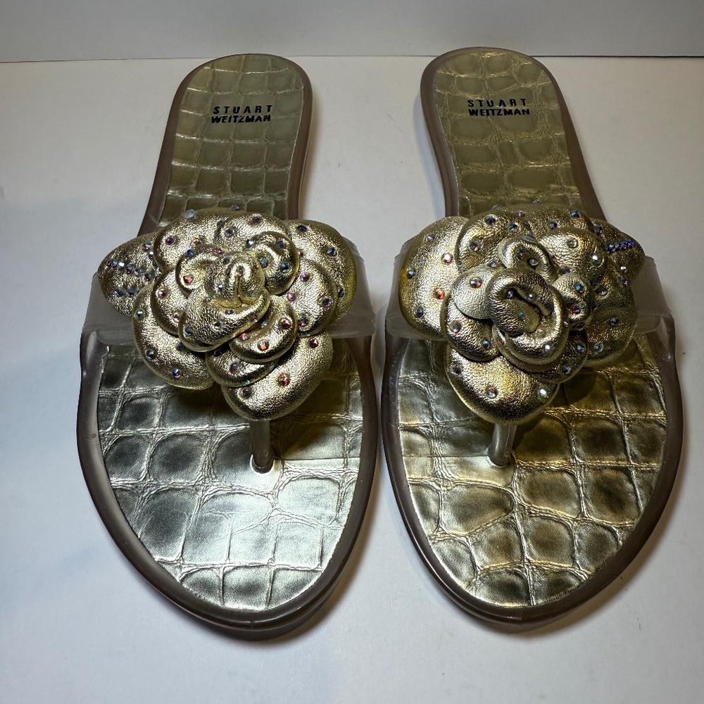 STUART WEITZMAN Sandals with Swarovski crystals Summer Size 8 - Picture 2 of 8